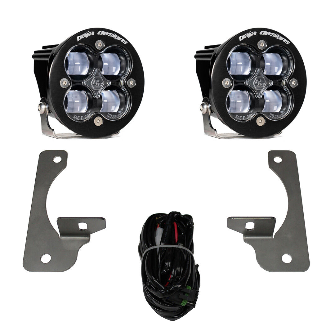 Squadron R SAE Fog Pocket Light Kit Jeep 2007-18 Wrangler JK w/ Premium OE Bumper (SAE Fog; Clear) by Baja Designs - 587524