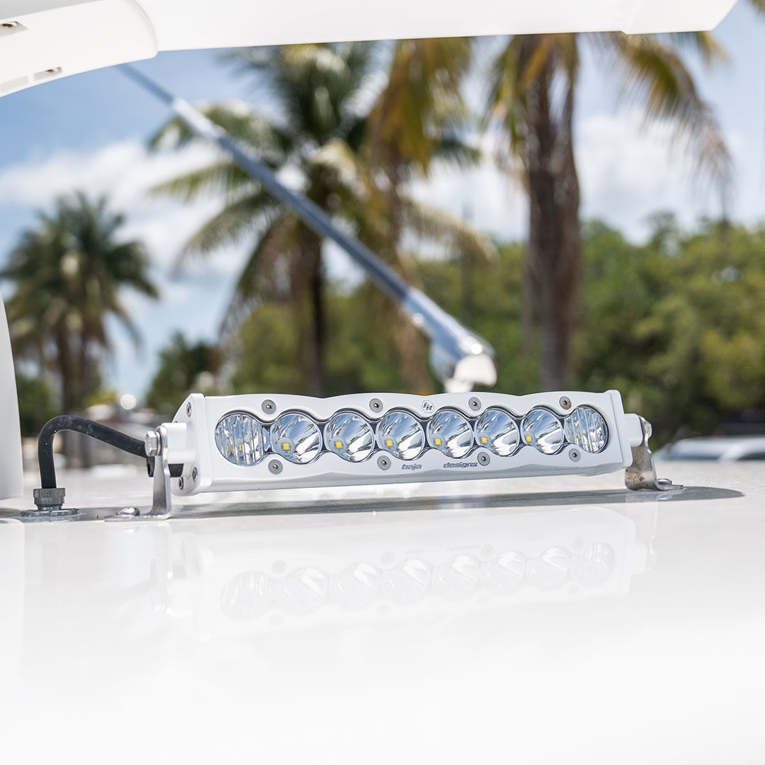 S8 White Straight LED Light Bar (10 Inch; Driving/Combo; Clear) by Baja Designs