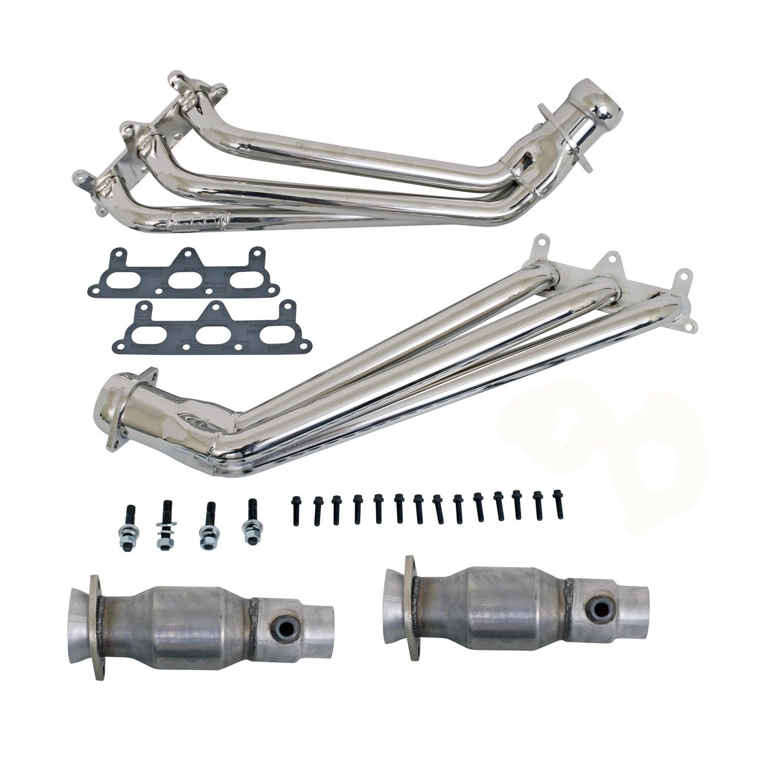 2010-2011 Chevrolet Camaro V6 1-5/8 In. Long Tube Headers W/Cats - Chrome by BBK Performance - 4041