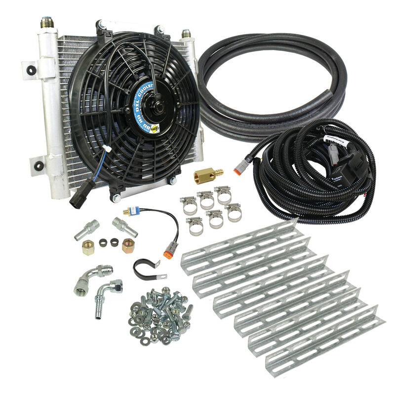 Xtrude Tranmission Cooler with Fan Complete Kit for 1/2in Lines Dodge/Ford by BD Diesel - 1030606-1/2
