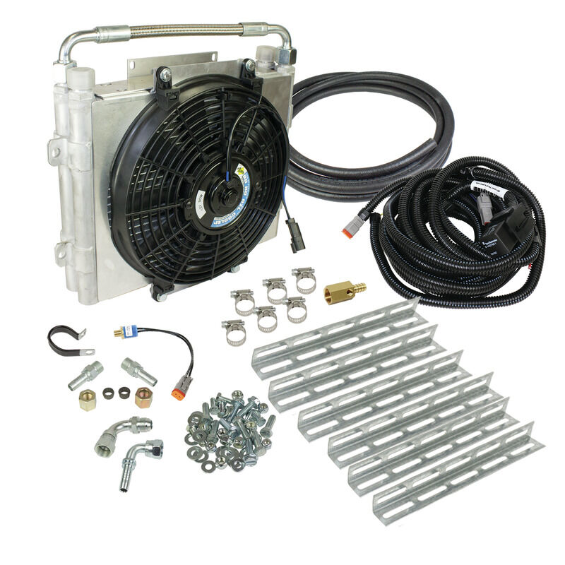 Xtrude Tranmission Cooler with Fan Complete Kit for 5/8in Lines (Silverado/Sierra) by BD Diesel - 1030606-5/8