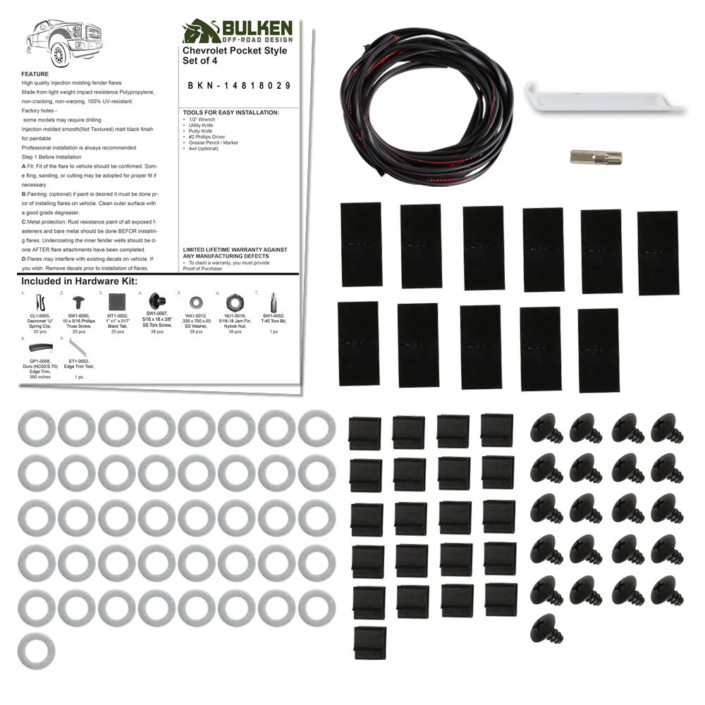 1988-1998 Chevrolet C1500 Terrain Fender Flares 4PC by Bulken Off-Road