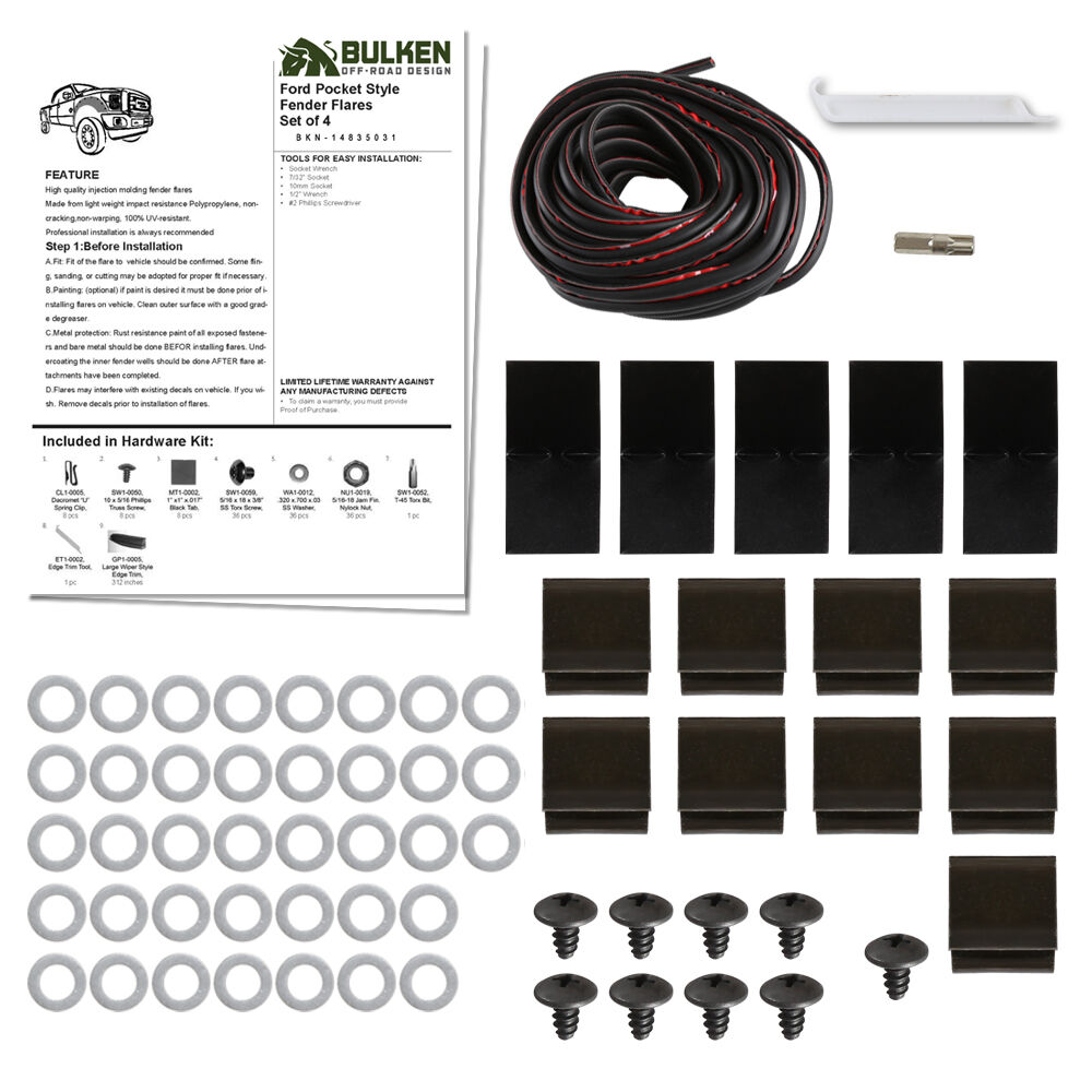 1999-2007 Ford F-250/F-350 Super Duty Terrain Fender Flares 4PC by Bulken Off-Road