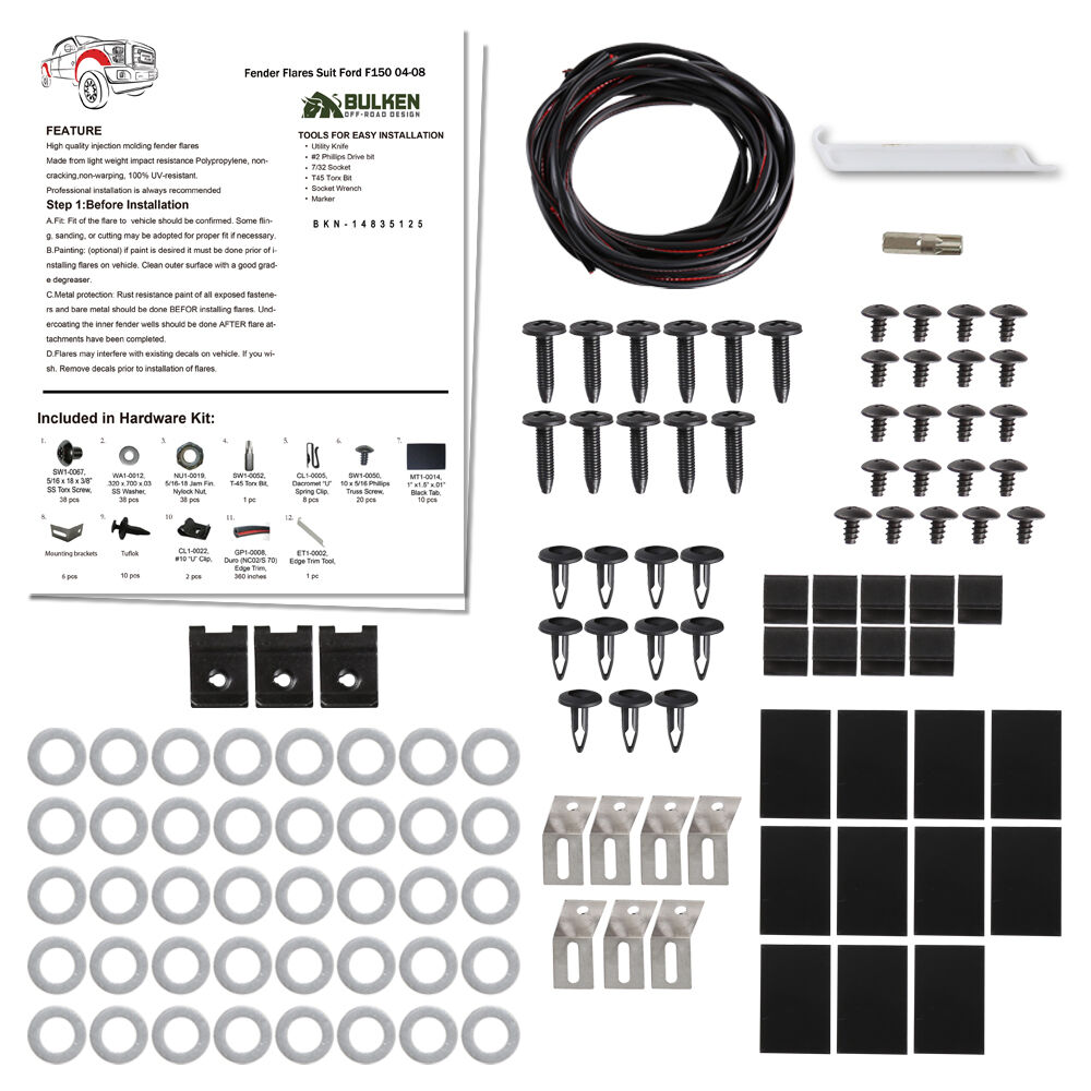 2004-2008 Ford F-150 Styleside Terrain Fender Flares 4PC by Bulken Off-Road