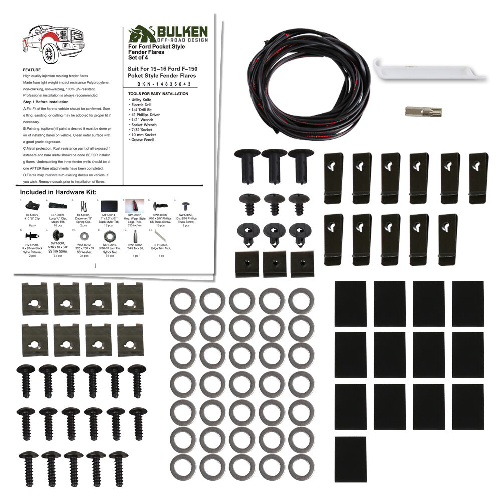 2015-2017 Ford F-150 Terrain Fender Flares 4PC by Bulken Off-Road