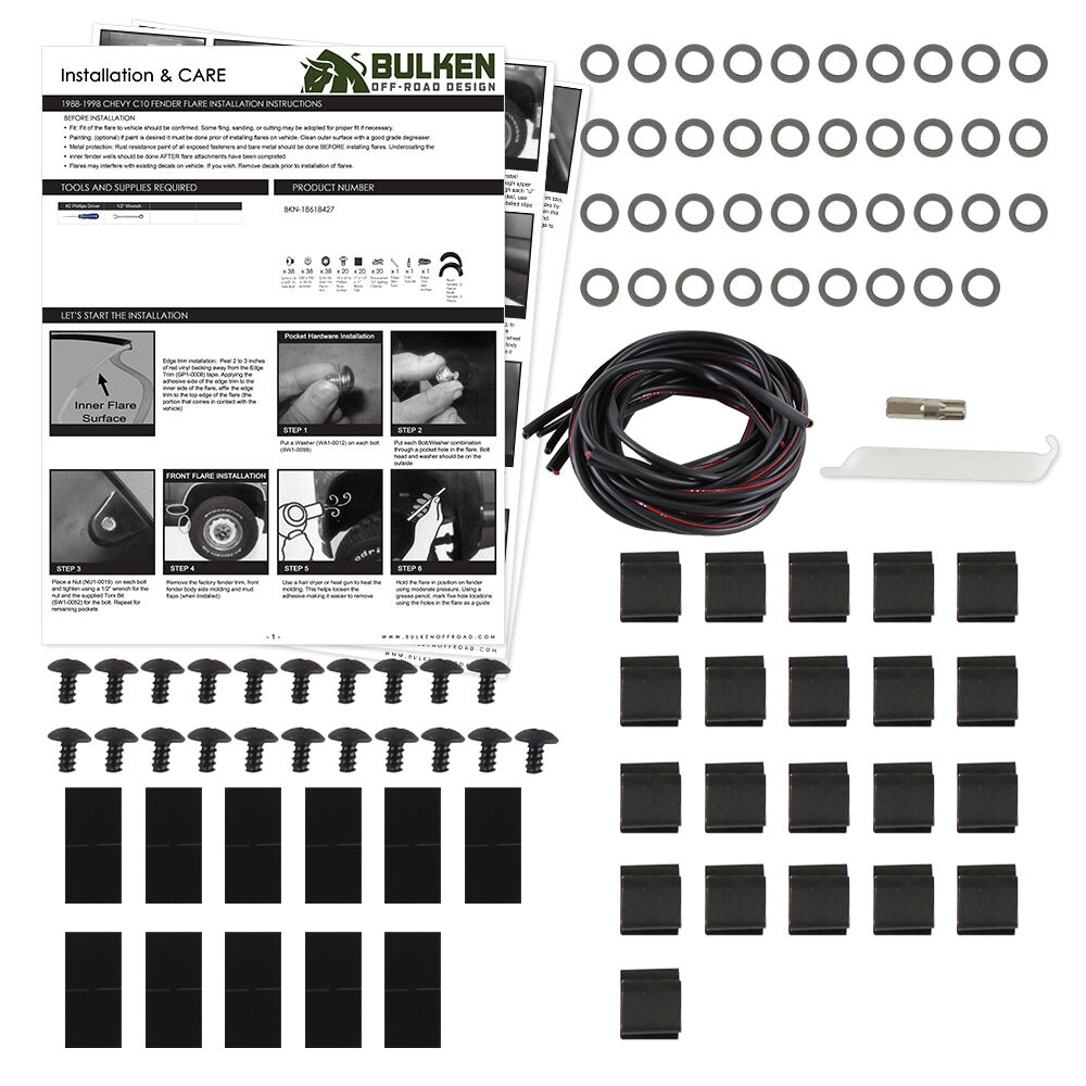 1988-1998 Chevrolet C1500 Rugged Fender Flares 4PC by Bulken Off-Road