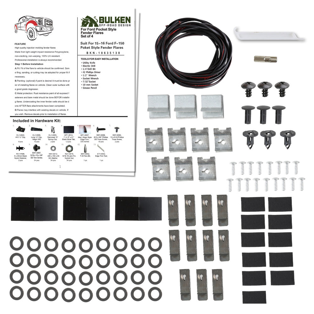 2015-2017 Ford F-150 Rugged Fender Flares 4PC by Bulken Off-Road