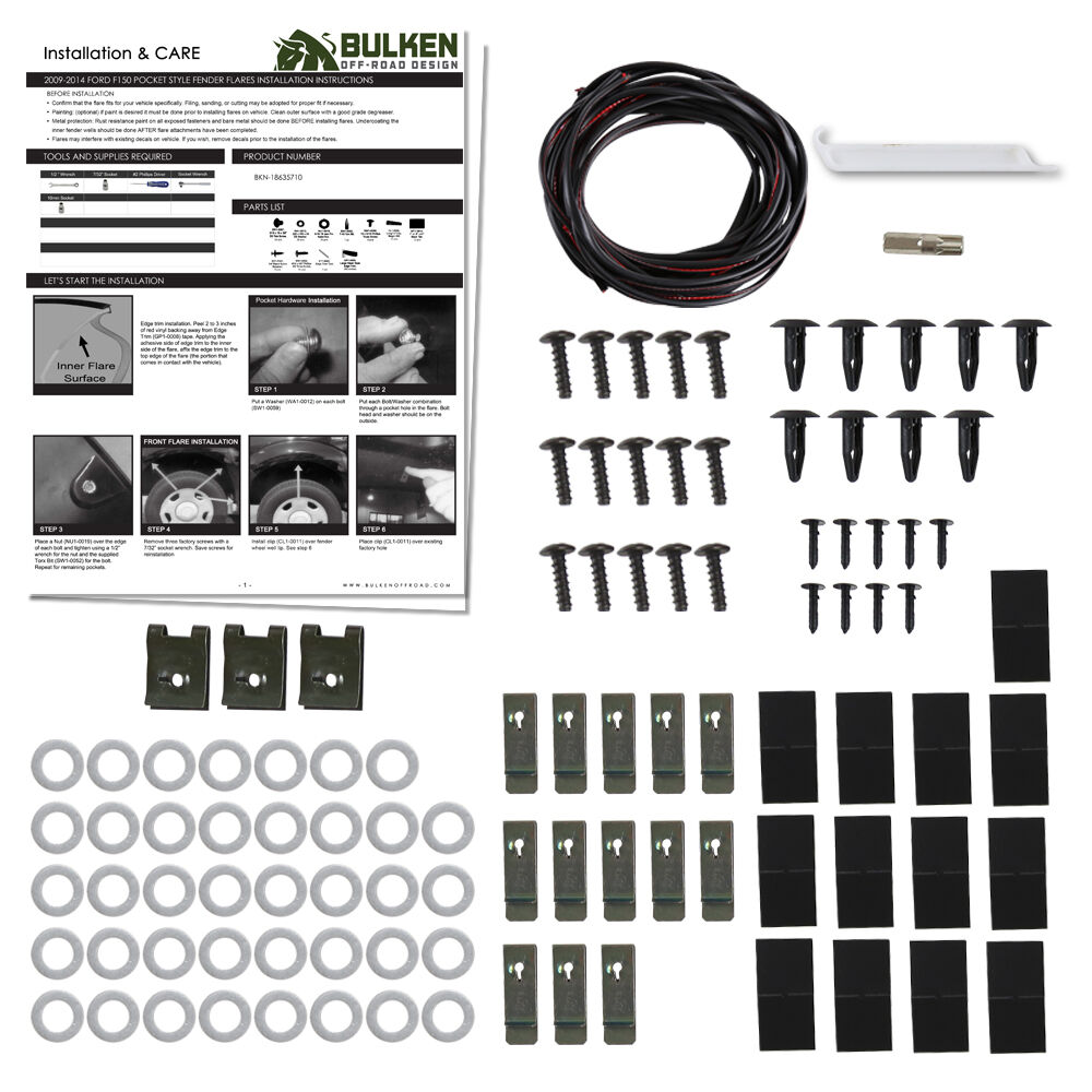2009-2014 Ford F-150 Styleside Rugged Fender Flares 4PC by Bulken Off-Road