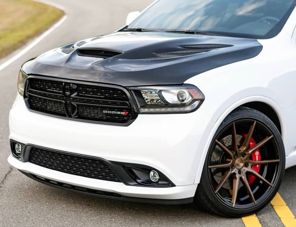 2011-2022 Dodge Durango Carbon Fiber Hood - Carbon Fiber Outer Piece With Fiberglass Inner Piece