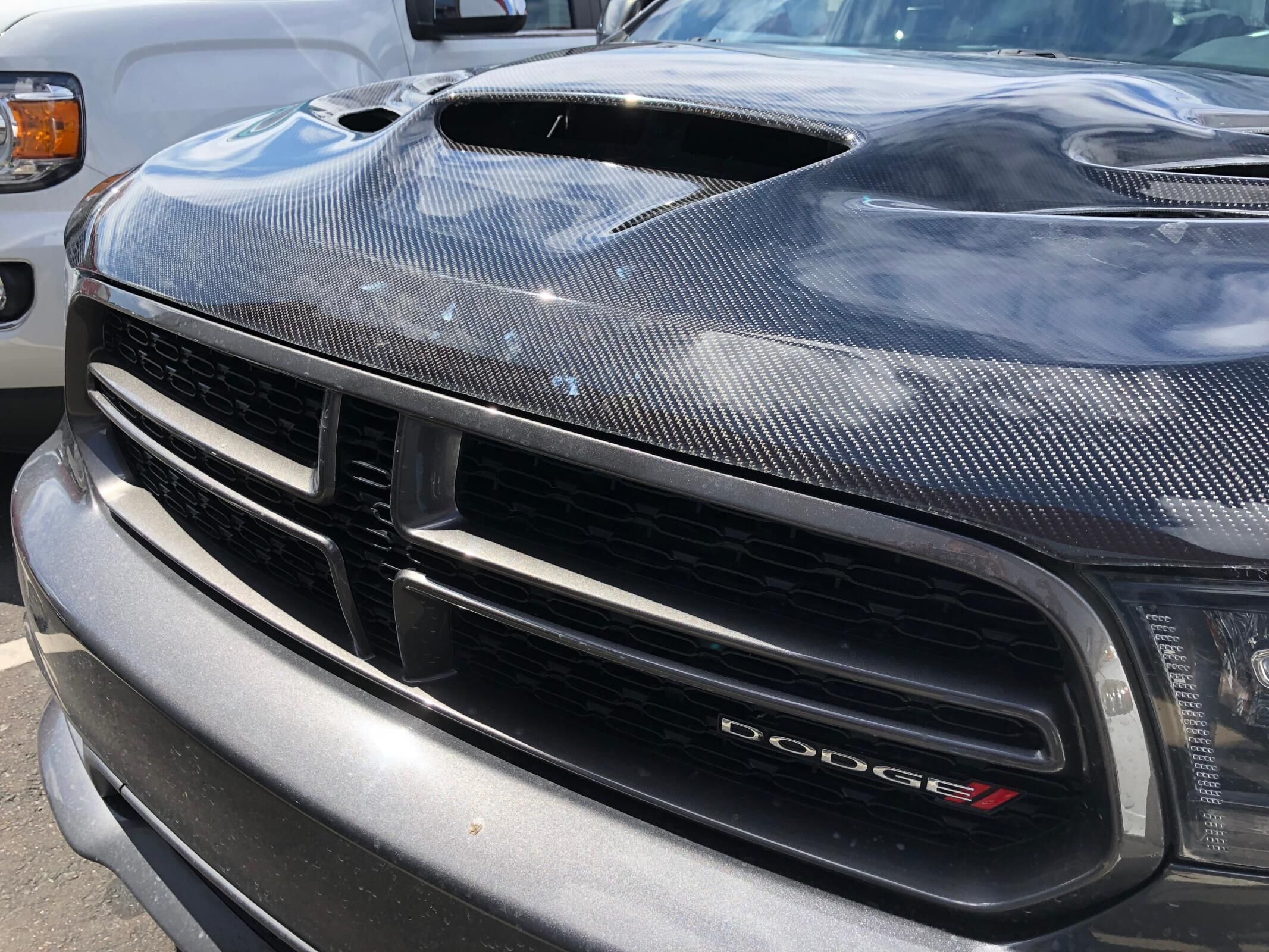 2011-2022 Dodge Durango Carbon Fiber Hood - Carbon Fiber Outer Piece With Fiberglass Inner Piece
