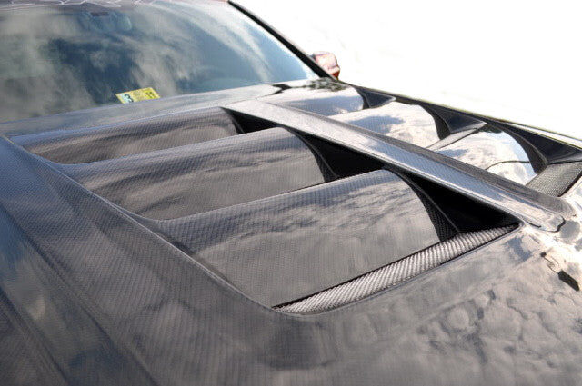 2005-2010 Jeep Grand Cherokee Venom Carbon Fiber Hood - Carbon Fiber Outer Piece With Fiberglass Inner Piece