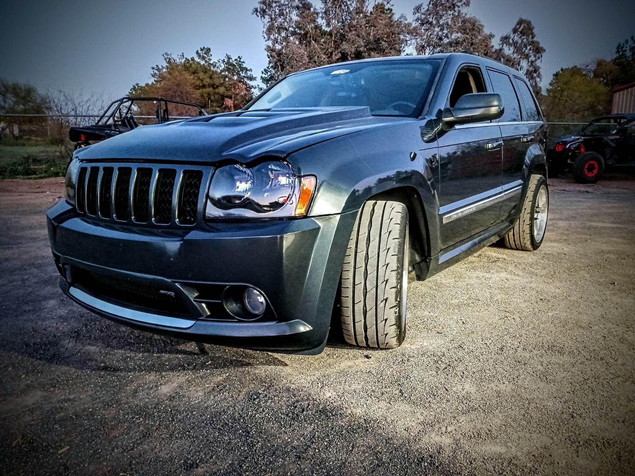 2005-2010 Jeep Grand Cherokee Venom Carbon Fiber Hood - Carbon Fiber Outer Piece With Fiberglass Inner Piece