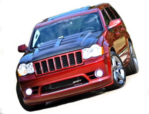 2005-2010 Jeep Grand Cherokee Venom Carbon Fiber Hood - Carbon Fiber Outer Piece With Fiberglass Inner Piece - 240.095