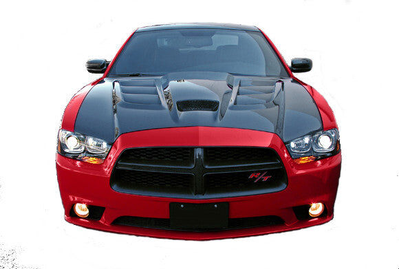 2011-2014 Dodge Charger Sniper 2.0 Fiberglass Hood by Black Ops Auto Works - 240.0972FG