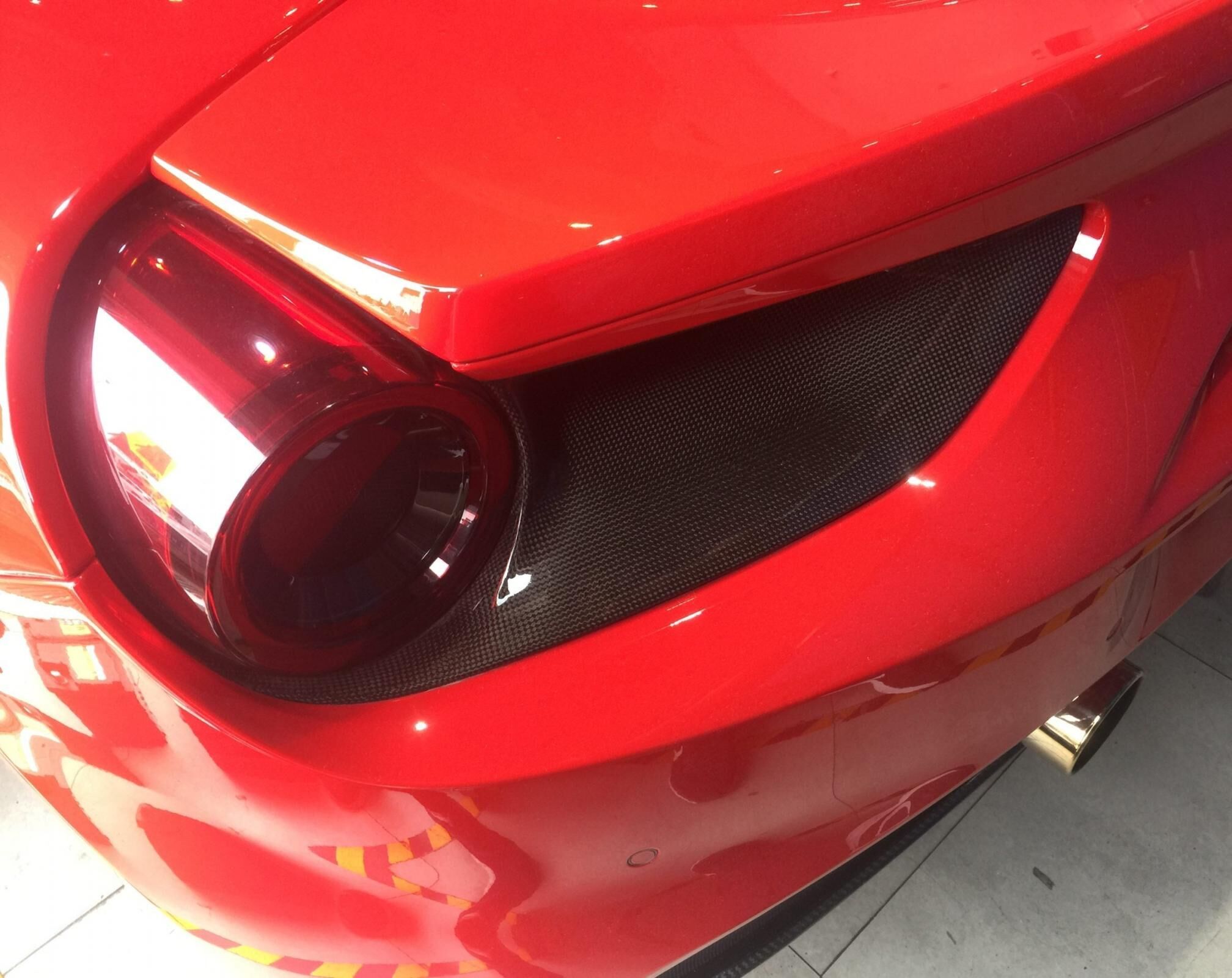 2016-2019 Ferrari 488 Rear Carbon Fiber Tail light Surround by Black Ops Auto Works