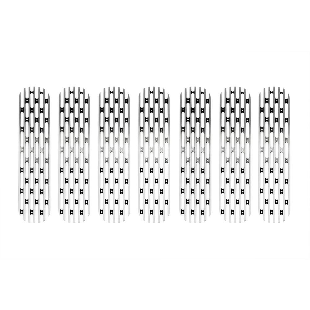 2007-2018 Jeep Wrangler JK 7 Piece Grille Inserts Polished by DV8 Off-Road - D-JP-190008-POLSH