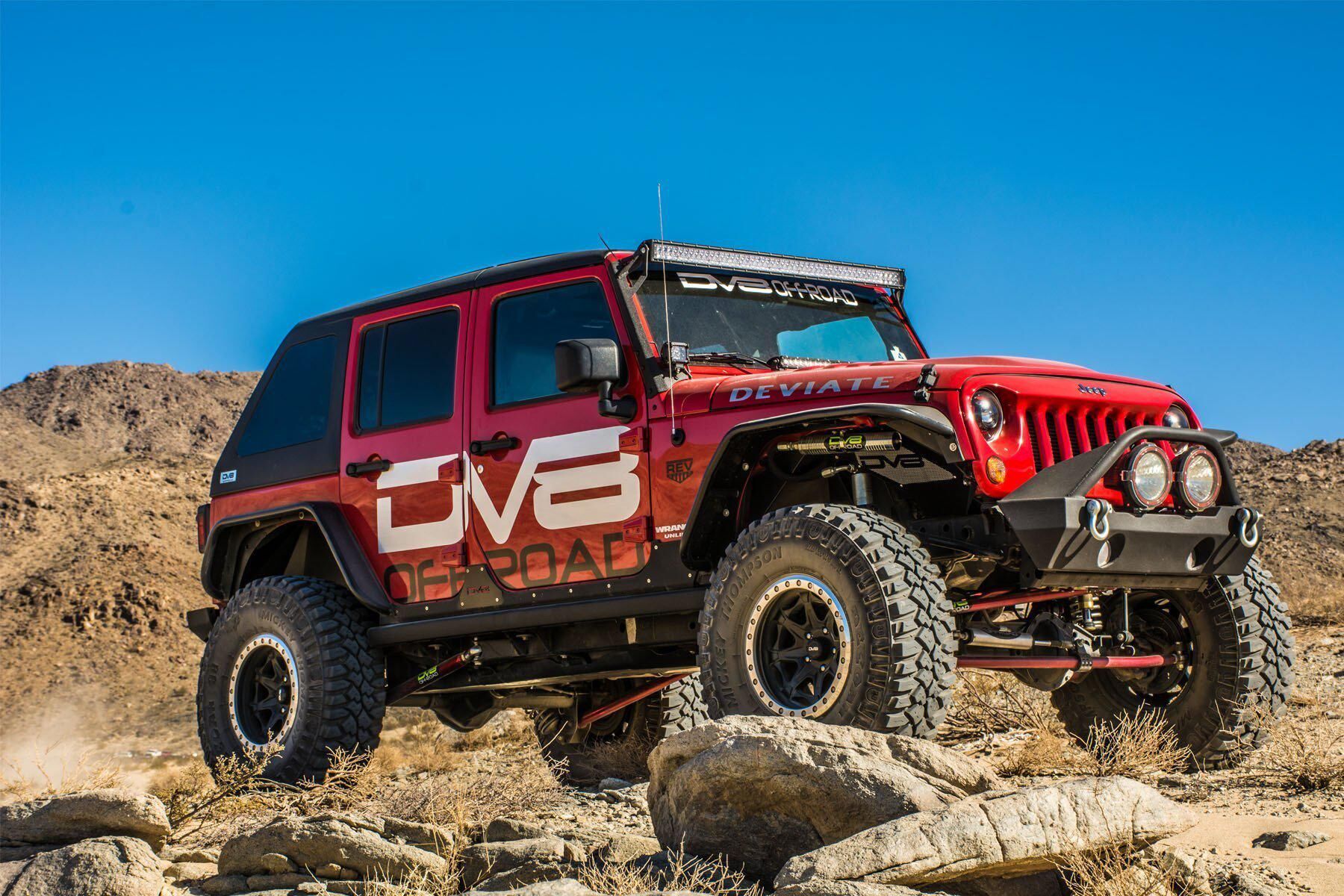 2007-2018 Jeep Wrangler JK Wide Fender Flares Front & Rear by DV8 Off-Road