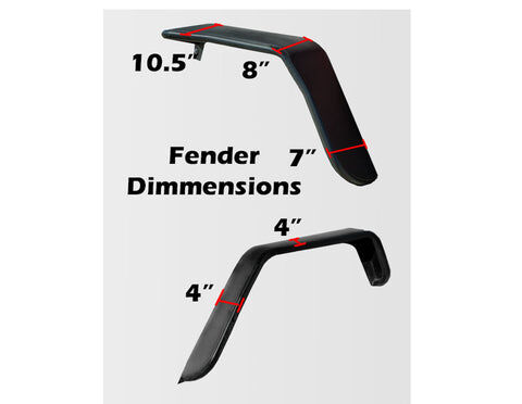 2007-2018 Jeep Wrangler JK Wide Fender Flares Front & Rear by DV8 Off-Road