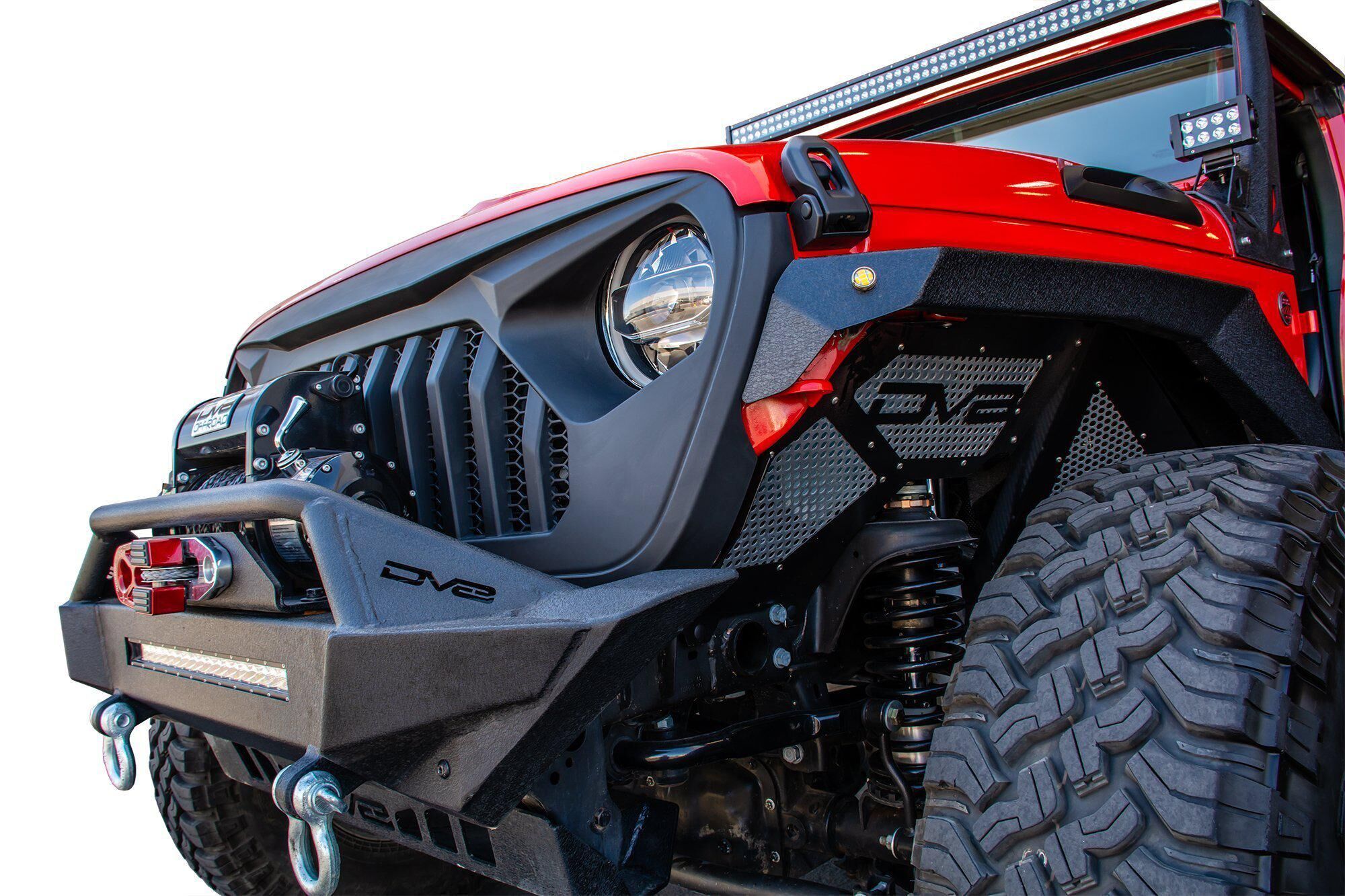 2018-2022 Jeep Wrangler JL & 2020-2022 JT Replacement Grille Black by DV8 Off-Road