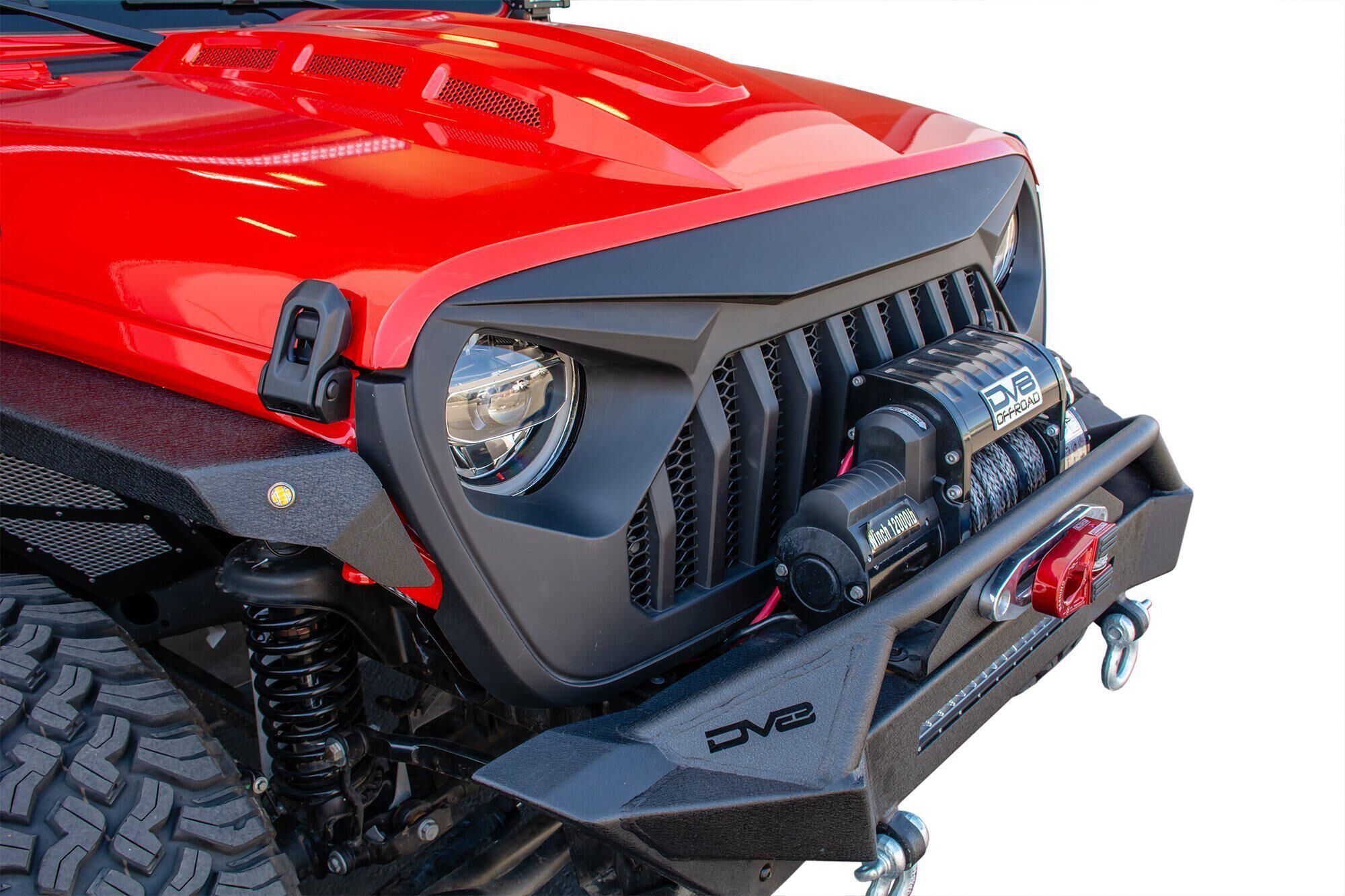 2018-2022 Jeep Wrangler JL & 2020-2022 JT Replacement Grille Black by DV8 Off-Road