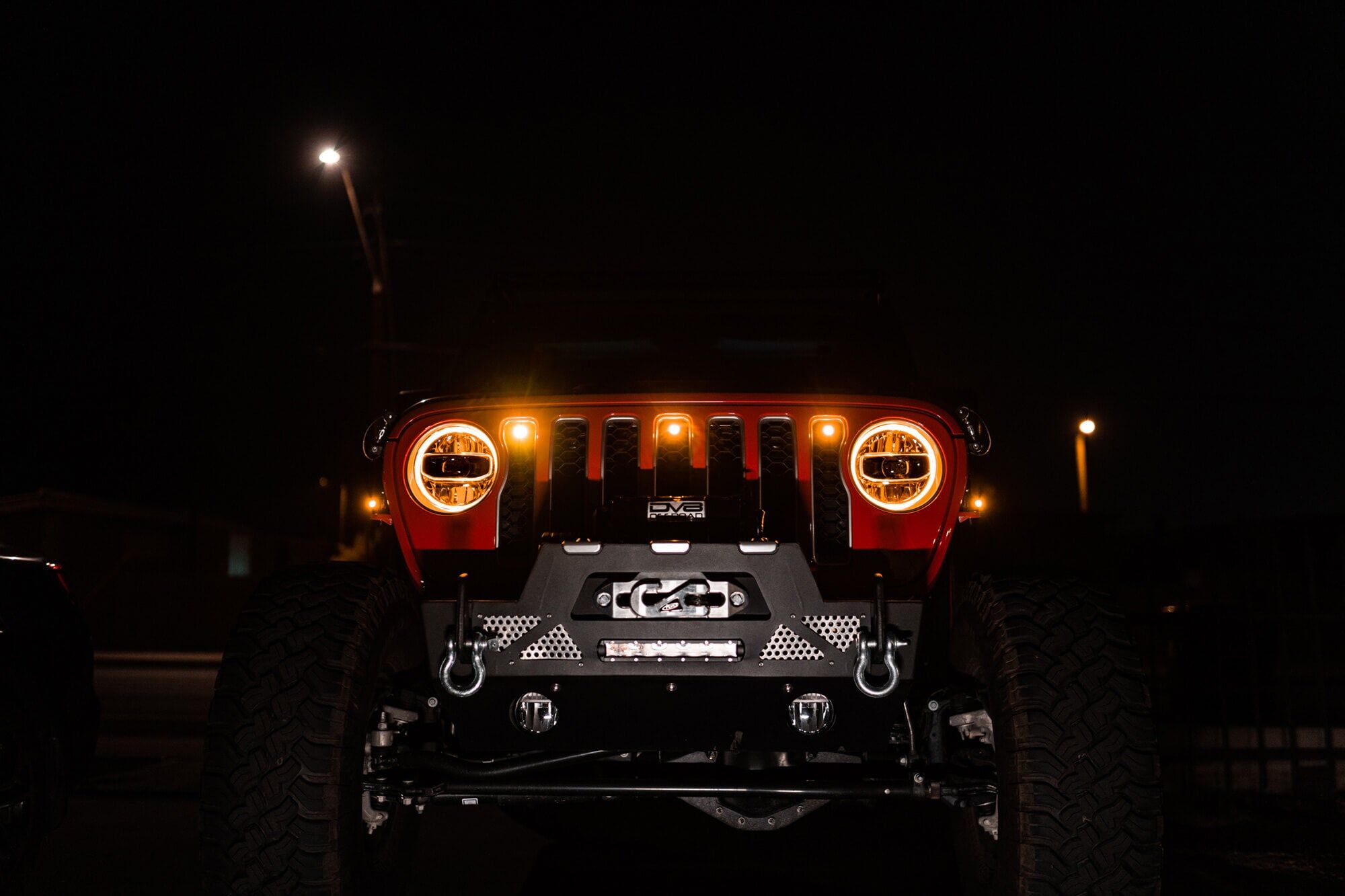 2018-202022 Jeep Wrangler JL Amber Grille Lights by DV8 Off-Road