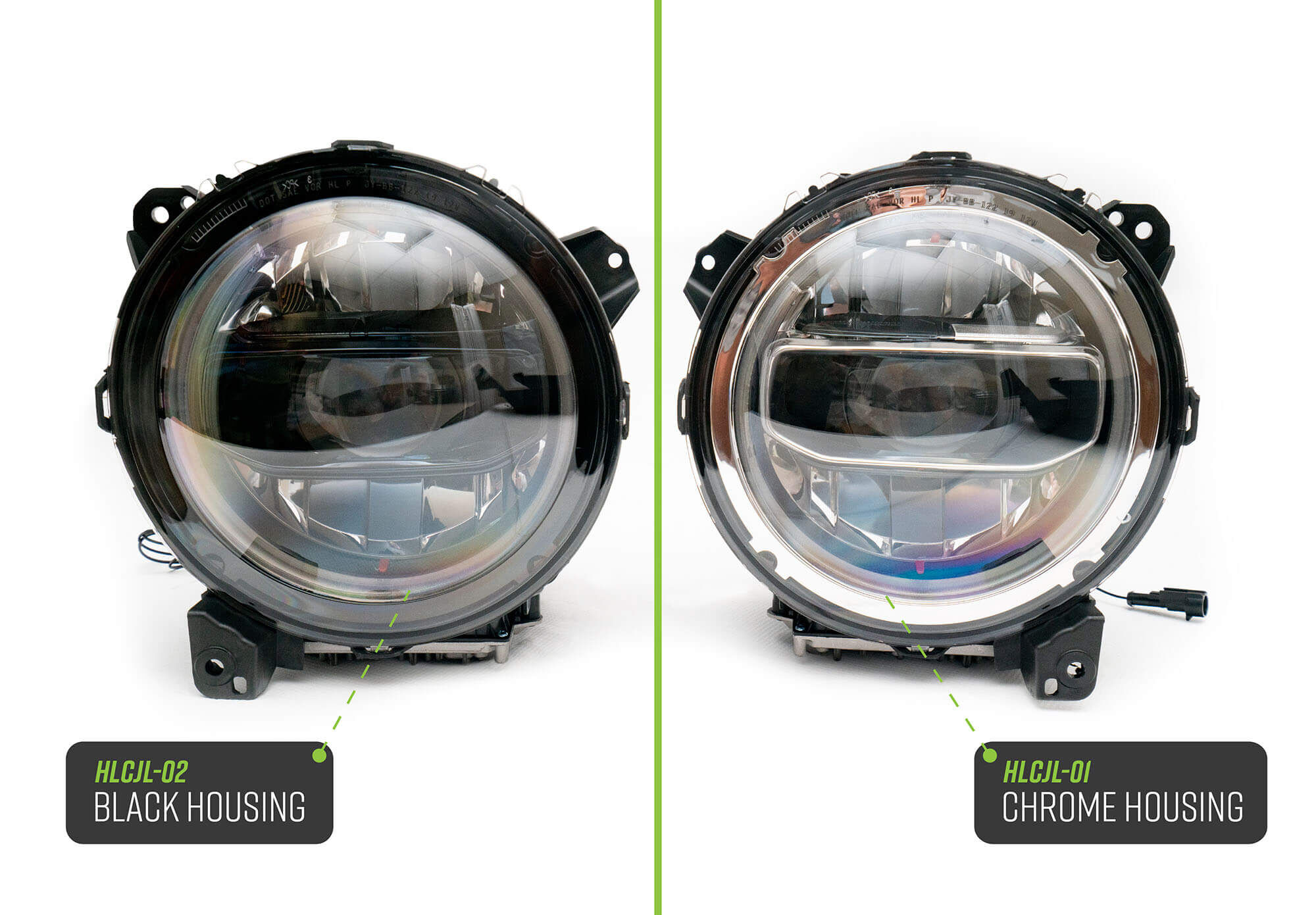 2018-2022 Jeep Wrangler JL & 2020-2022 Jeep Gladiator JT Led Headlights Black by DV8 Off-Road