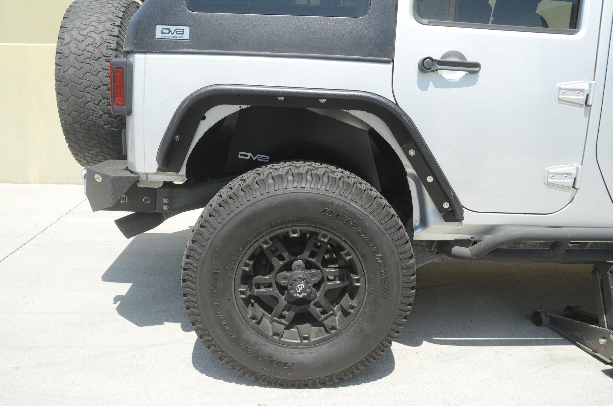 2007-2018 Jeep Wrangler JK Rear Inner Fenders Black by DV8 Off-Road