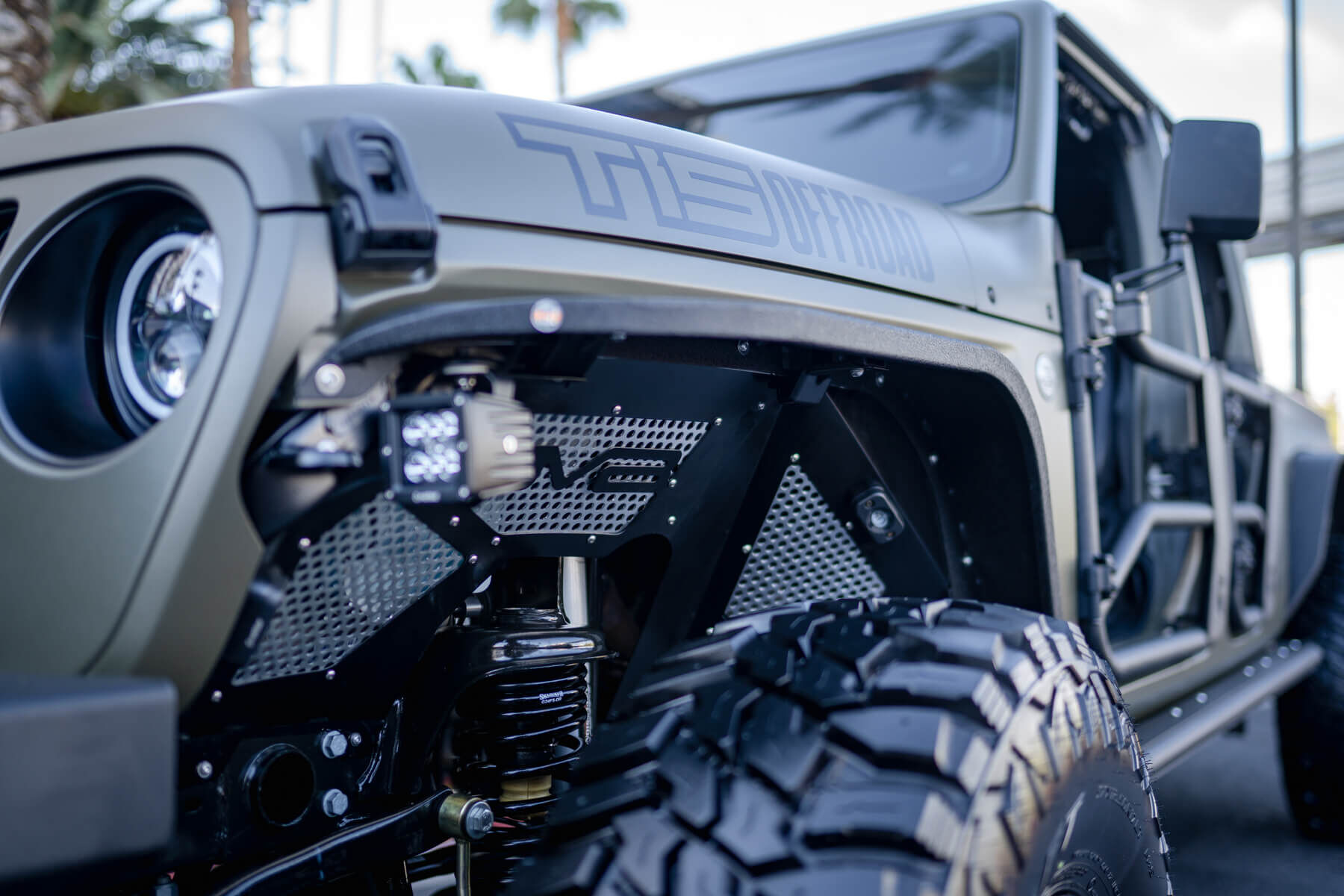 2018-2022 Jeep Wrangler JL & 2020-2022 JT Front Inner Fenders Black Or Raw by DV8 Off-Road