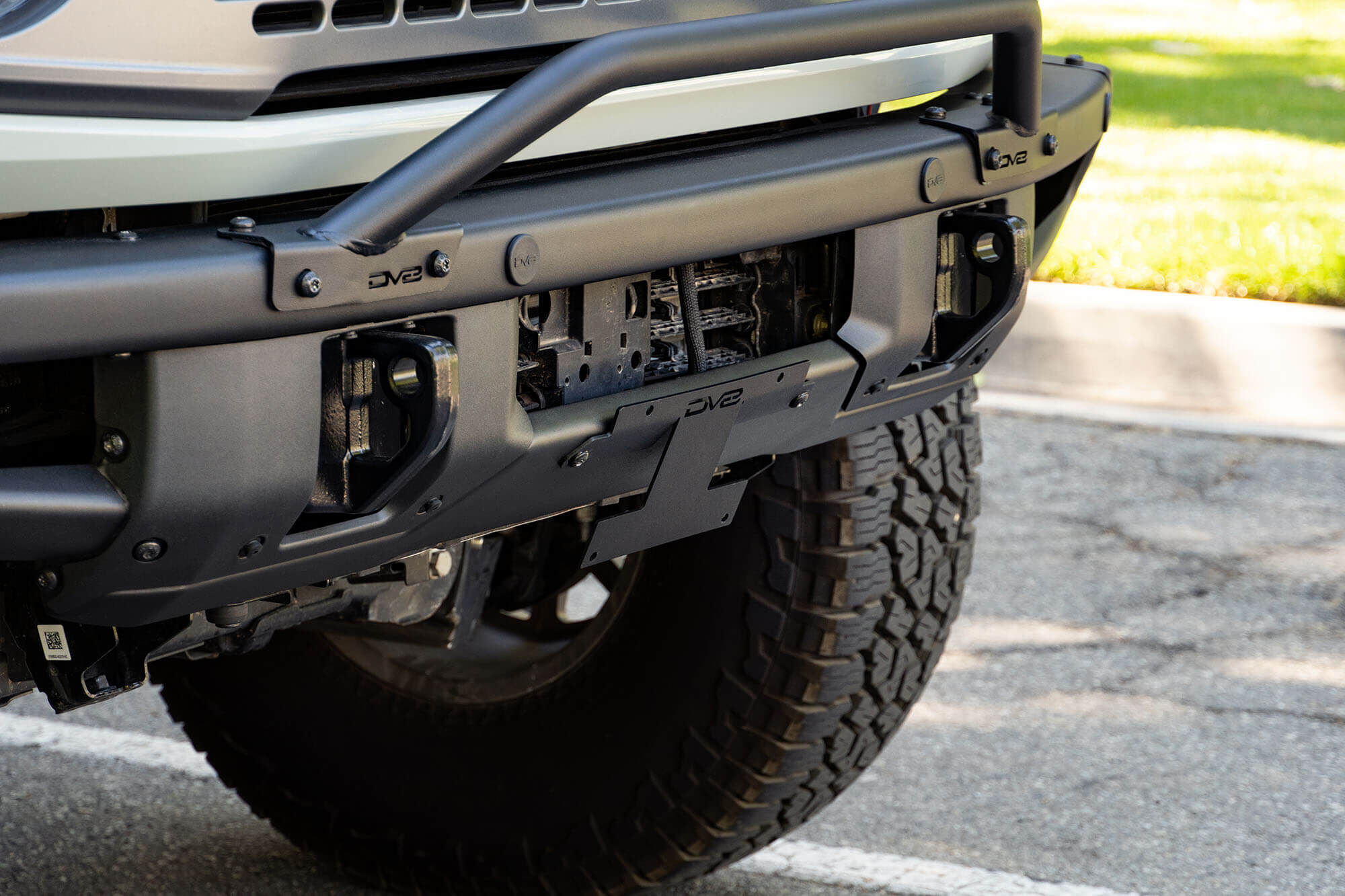 2021-2022 Ford Bronco Factory Front Bumper License Relocation Bracket Center by DV8 Off-Road
