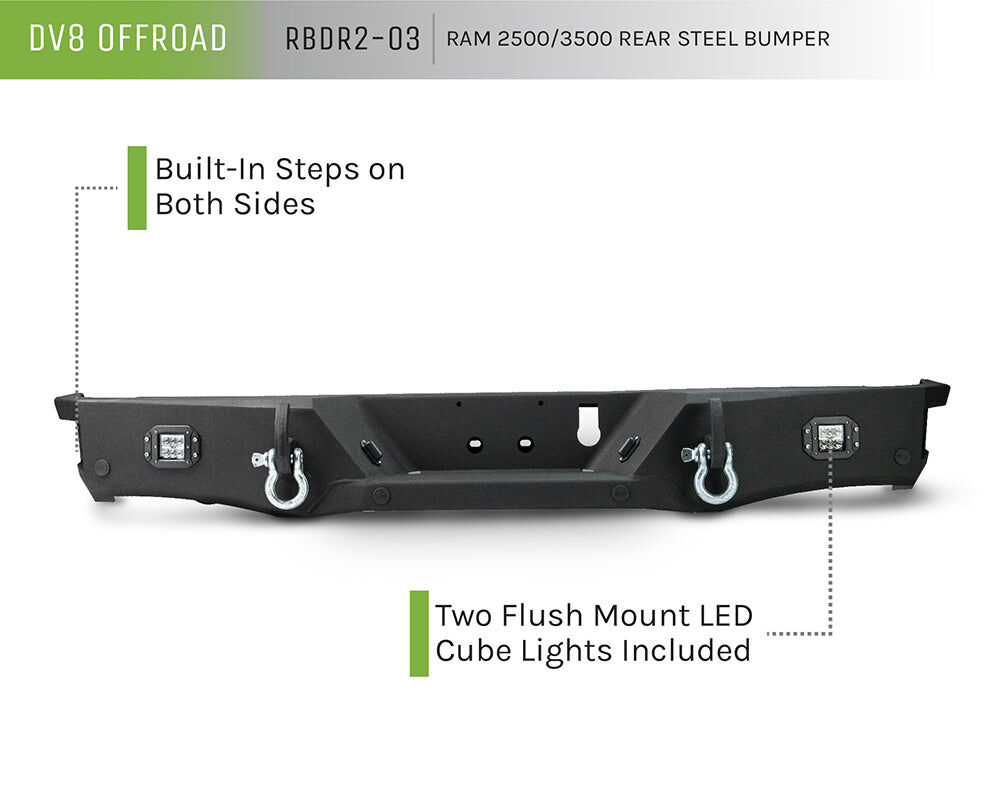 2010-2022 Ram 2500/3500 Rear Steel Bumper by DV8 Off-Road