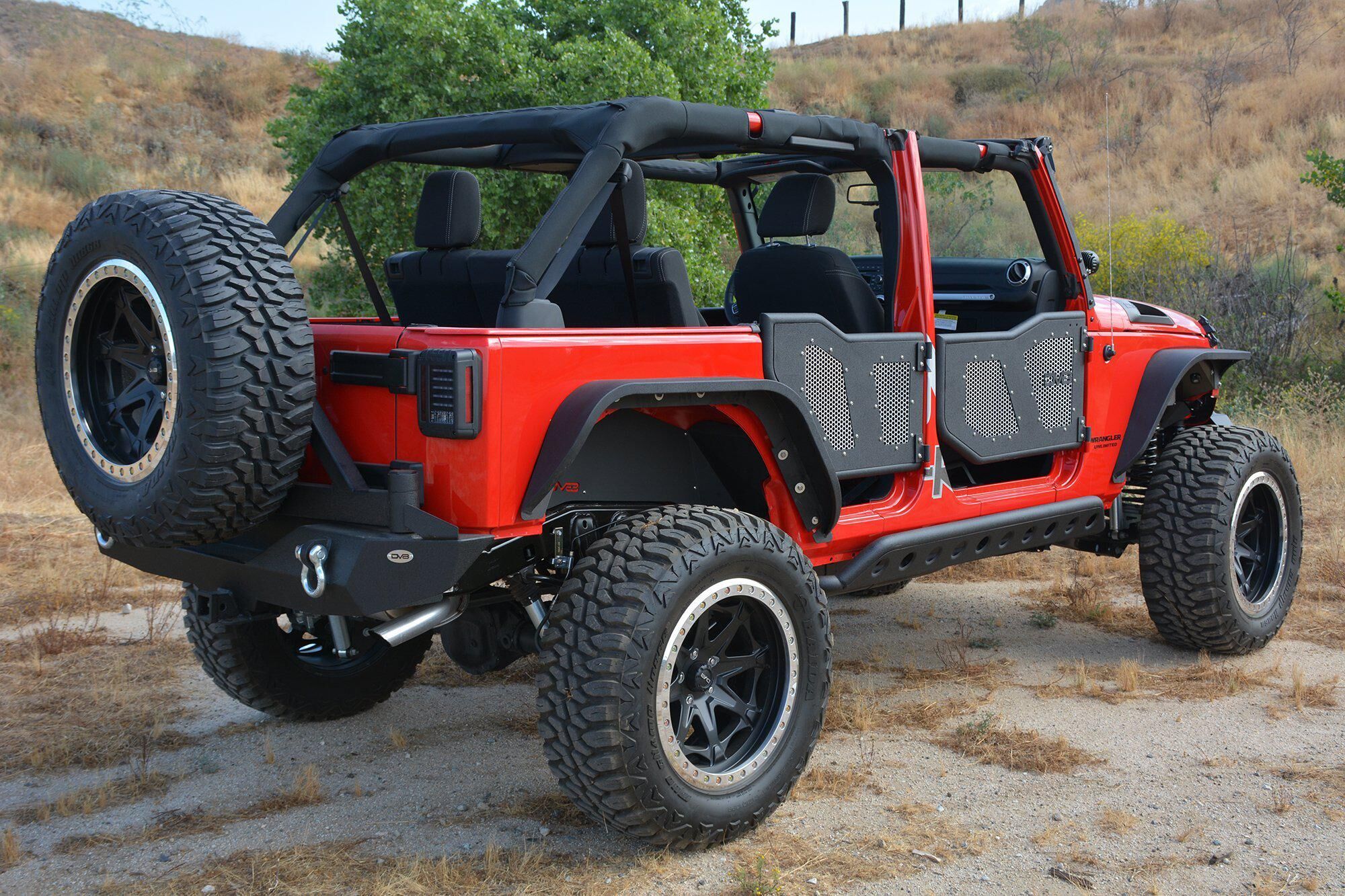 2007-2017 Jeep Wrangler Aluminum Mesh Inserts For Front JK Rock Doors by DV8 Off-Road