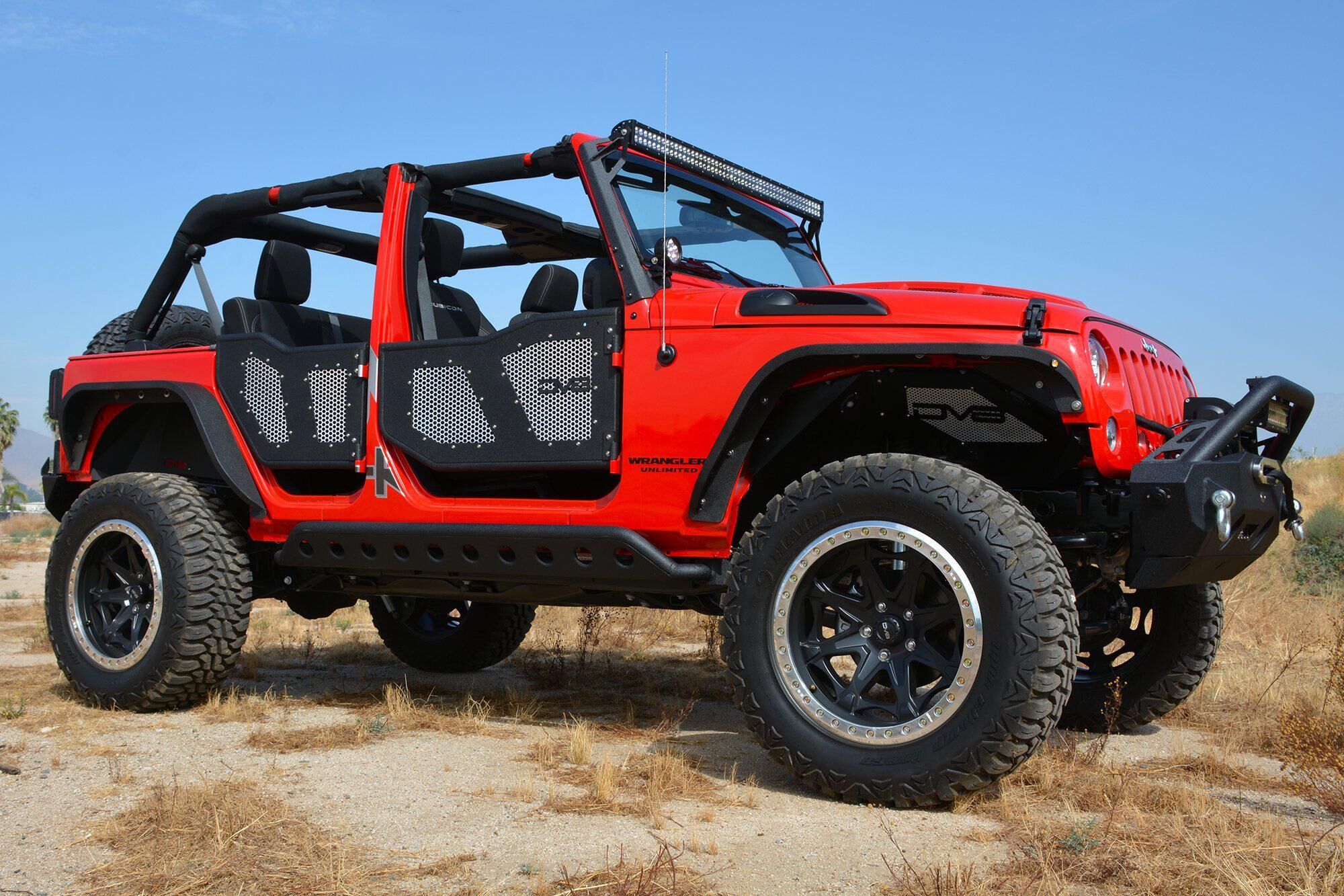 2007-2017 Jeep Wrangler Aluminum Mesh Inserts For Front JK Rock Doors by DV8 Off-Road