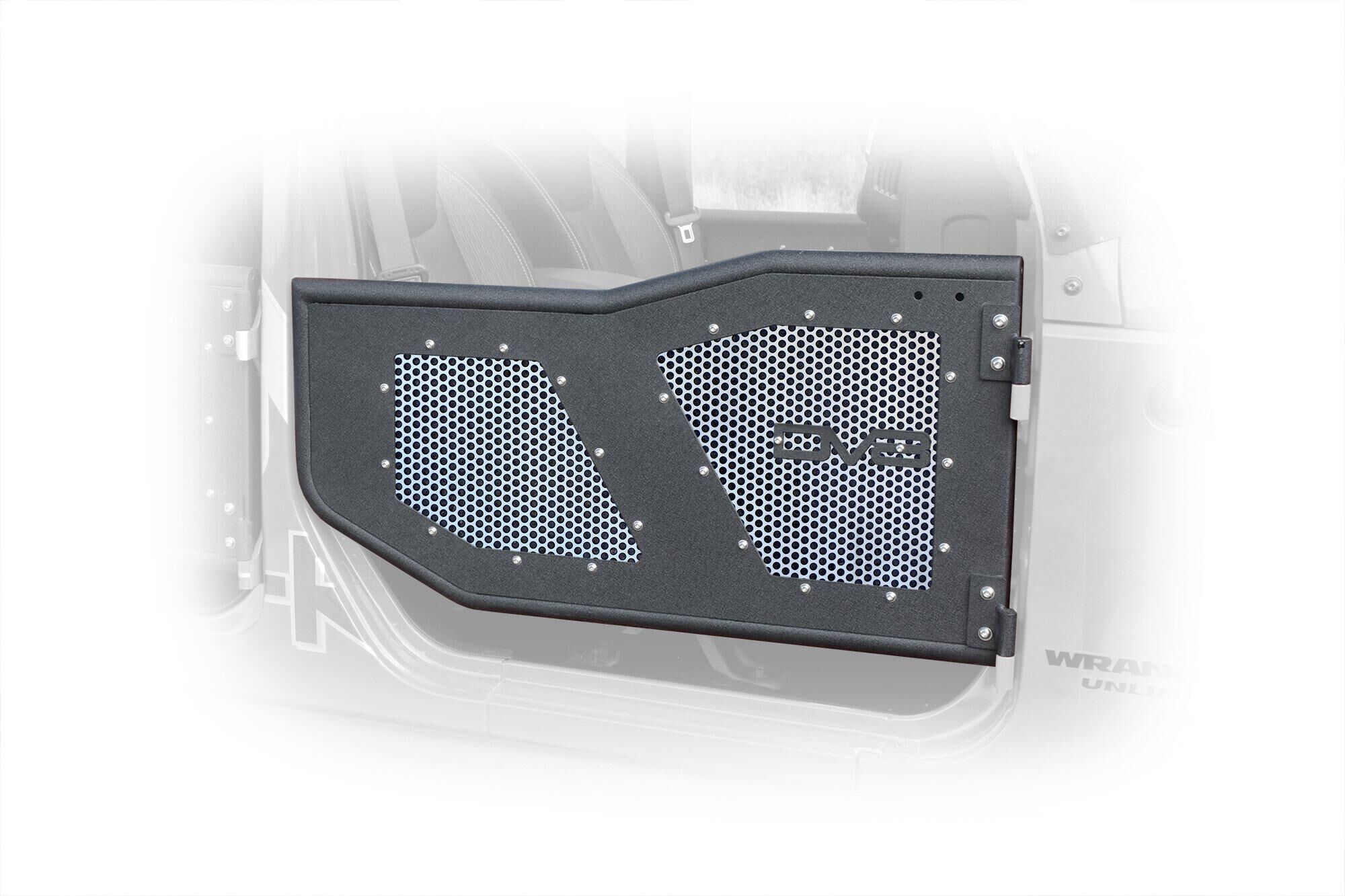 2007-2017 Jeep Wrangler Aluminum Mesh Inserts For Front JK Rock Doors by DV8 Off-Road - RDSTTB-FMS
