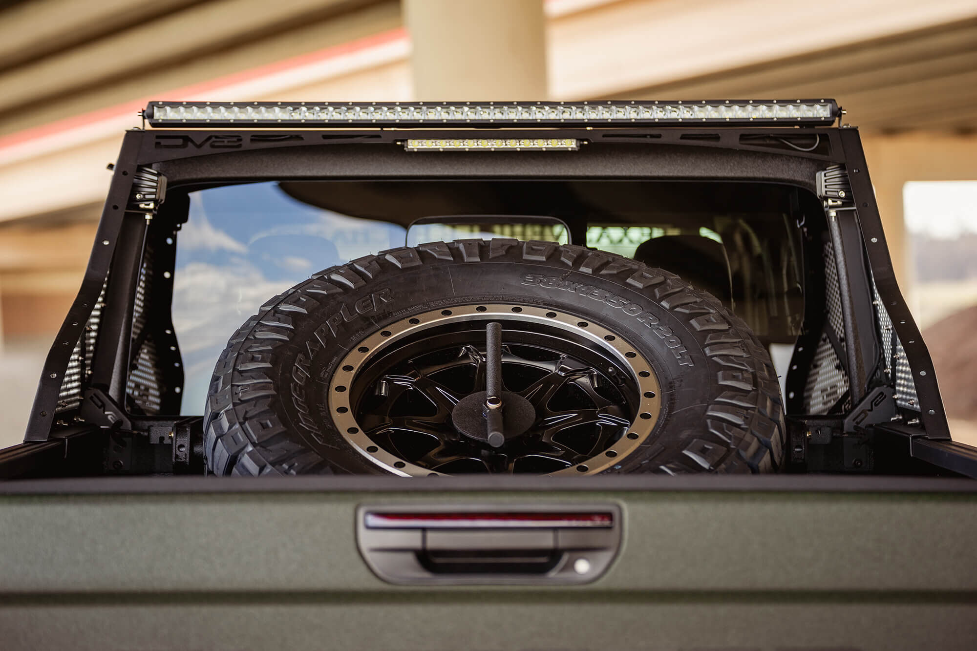 2020-2022 Jeep Gladiator JT Adjustable Tire Carrier by DV8 Off-Road