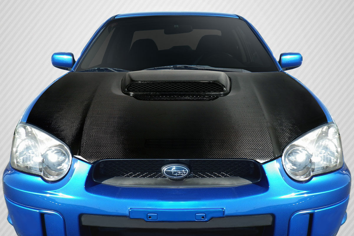 2004-2005 Subaru Impreza WRX STI Carbon Fiber STI Look Hood - 1 Piece - 100598