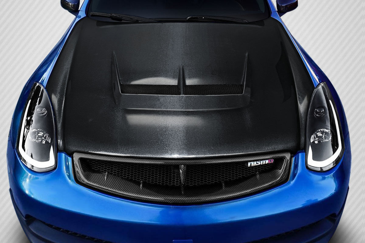2003-2007 Infiniti G Coupe G35 Carbon Fiber Type J Hood - 1 Piece - 103126