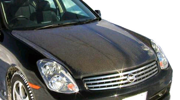 2003-2004 Infiniti G Sedan G35 Carbon Fiber OEM Hood - 1 Piece - 104739