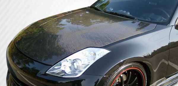 2007-2008 Nissan 350Z Carbon Fiber OEM style Hood - 1 Piece - 104775