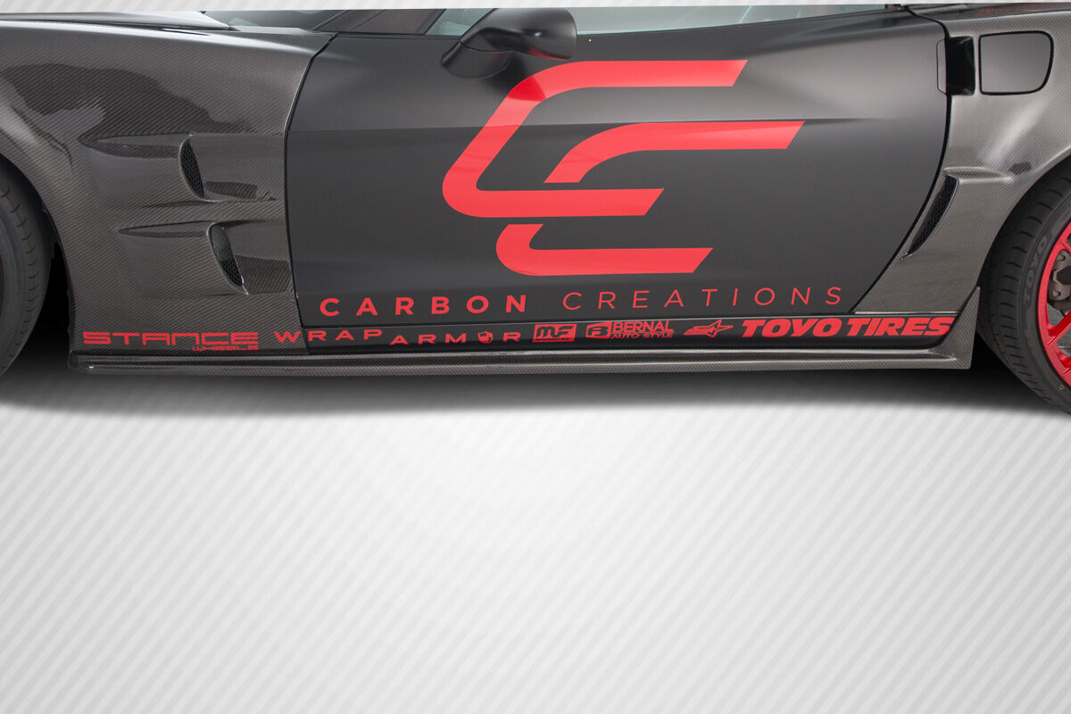 2005-2013 Chevy Corvette C6 Carbon Fiber ZR Edition Side Skirts Rocker Panels -