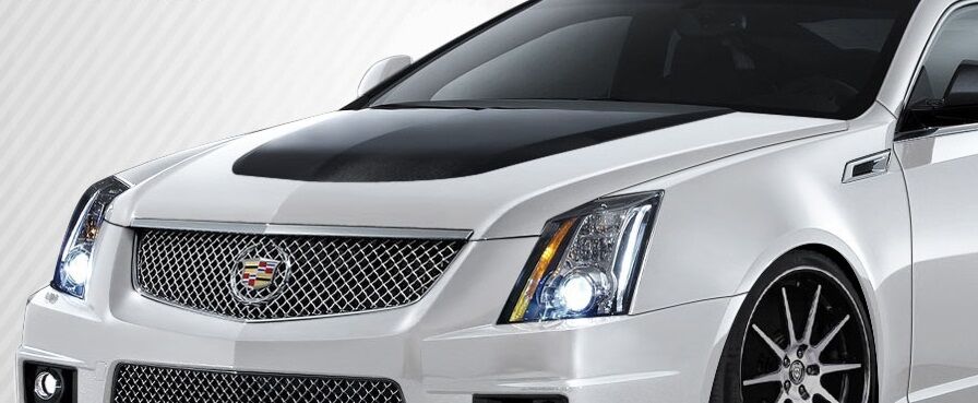 2008-2013 Cadillac CTS Carbon Fiber CTS-V Look Hood - 1 Piece - 106864
