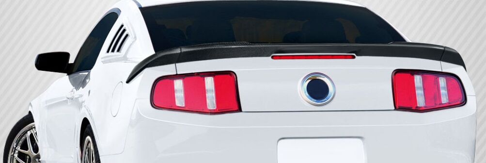 2010-2014 Ford Mustang Carbon Fiber R-Spec Rear Wing Trunk Lid Spoiler - 3 Piece