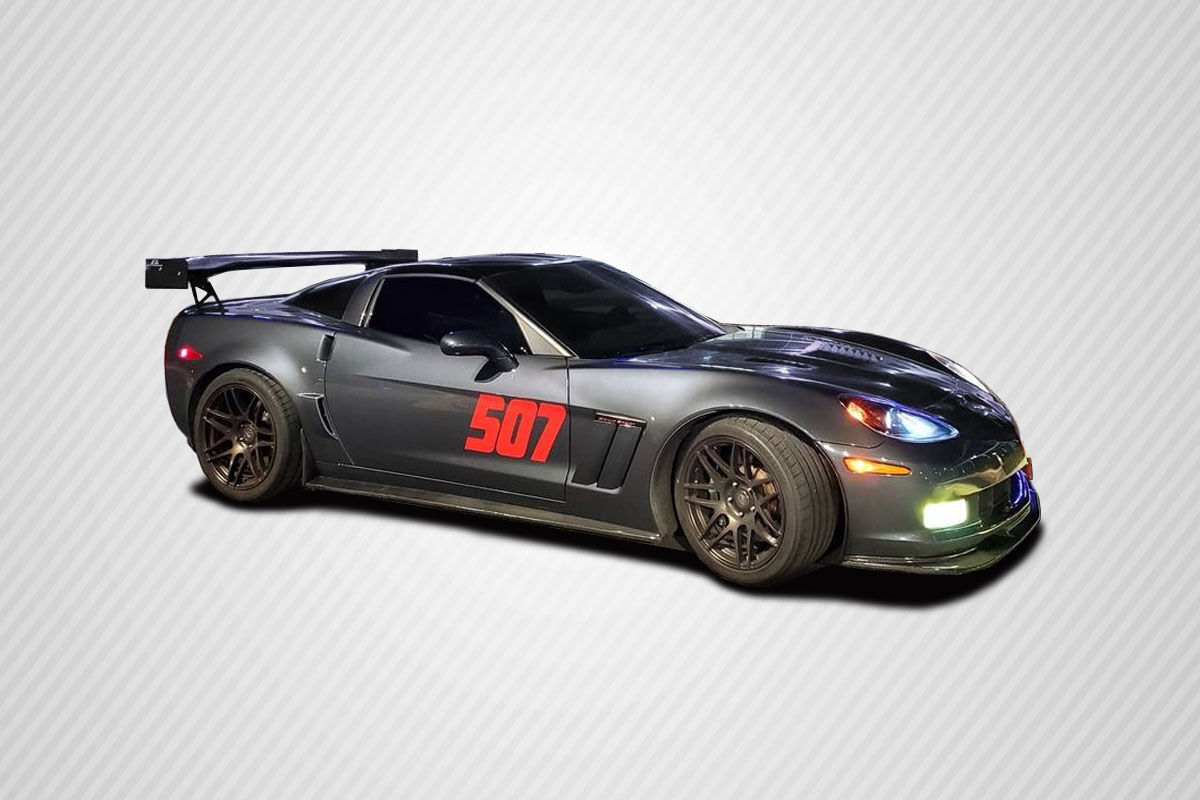 2005-2013 Chevy Corvette C6 Z06/Grand Sport/ZR-1 Carbon Fiber GT500 Side Skirt Splitters - 2 Piece -