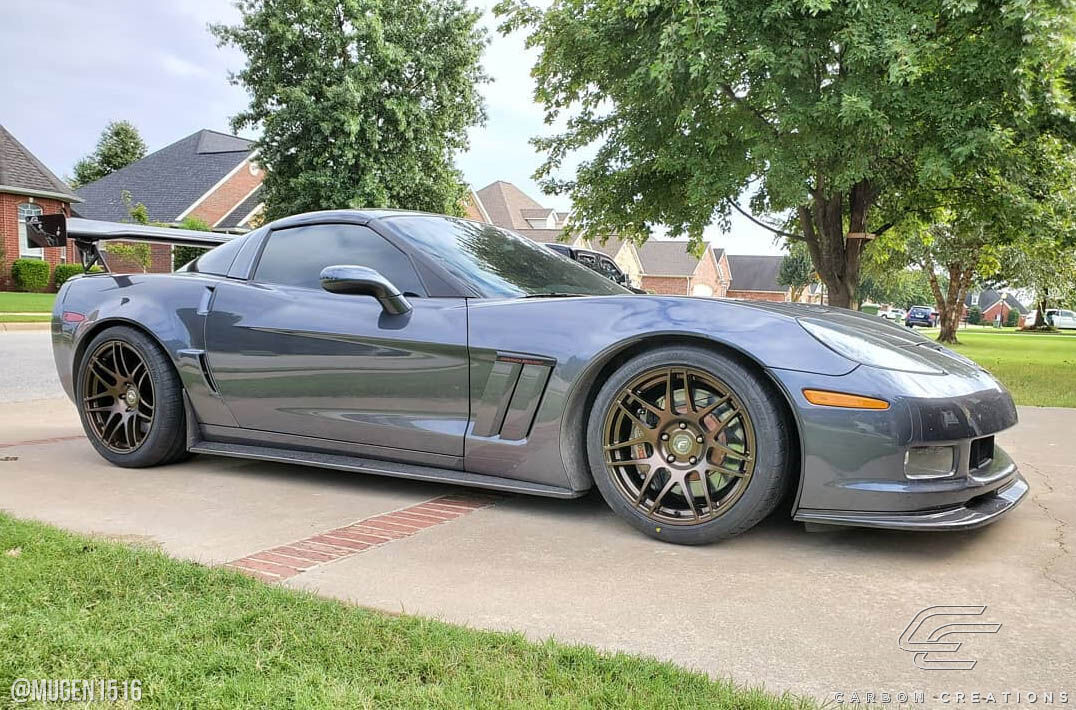 2005-2013 Chevrolet Corvette C6 Carbon Creations GT500 Side Skirt Splitters - 2 Piece
