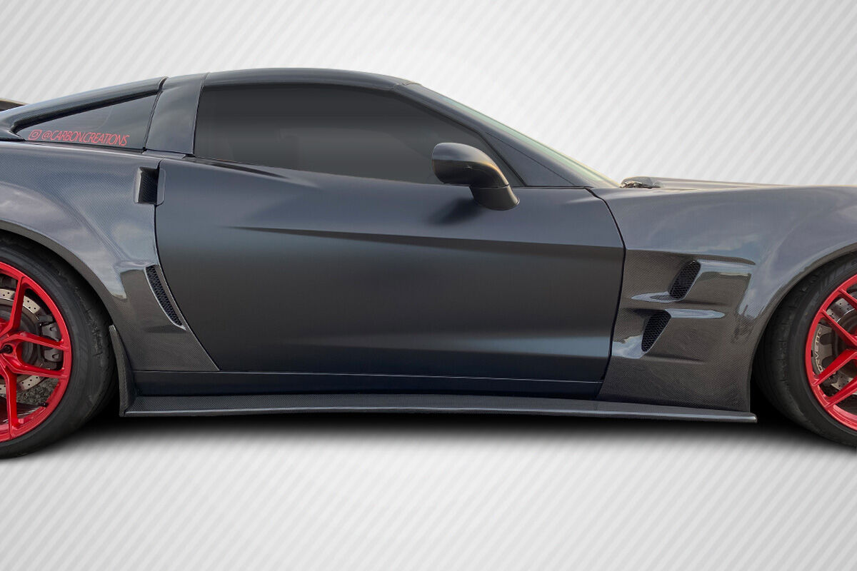 2005-2013 Chevrolet Corvette C6 Carbon Creations GT500 Side Skirt Splitters - 2 Piece