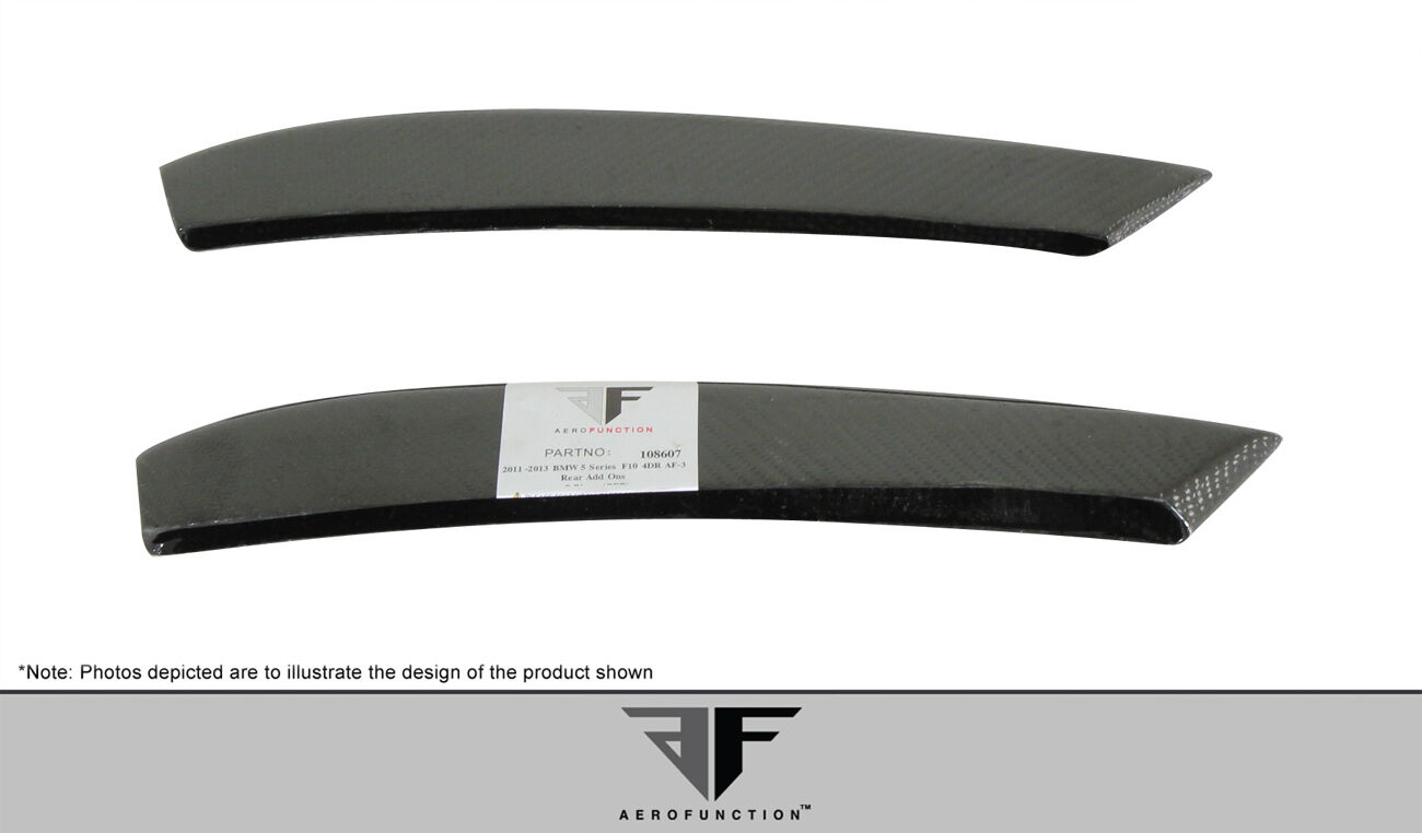2011-2016 BMW 5 Series F10 4DR Carbon Fiber AF-3 Rear Add Ons Spat Extensions ( CFP ) - 2 Piece - Clearance Item