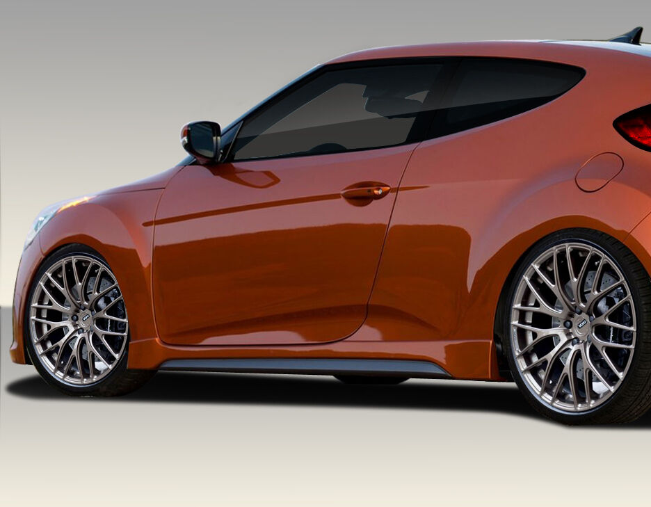 2012-2016 Hyundai Veloster Duraflex Turbo Look Side Skirts Rocker Panels - 2PC -