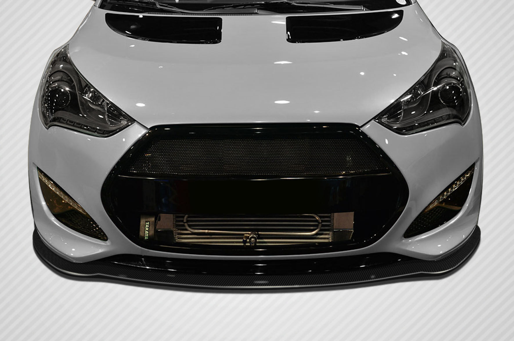 2012-2016 Hyundai Veloster Turbo Carbon Fiber GT Racing Front Splitter - 1 Piece