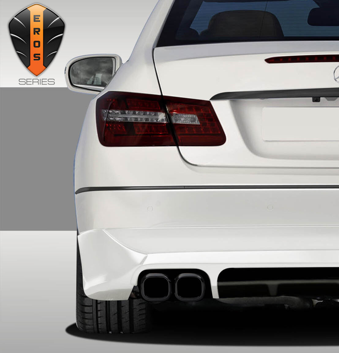 2010-2013 Mercedes E Class C207 2DR A207 Convertible Eros Version 1 Rear Add On Bumper Spat Extensions - 2 Piece (S) (Clearance Item)