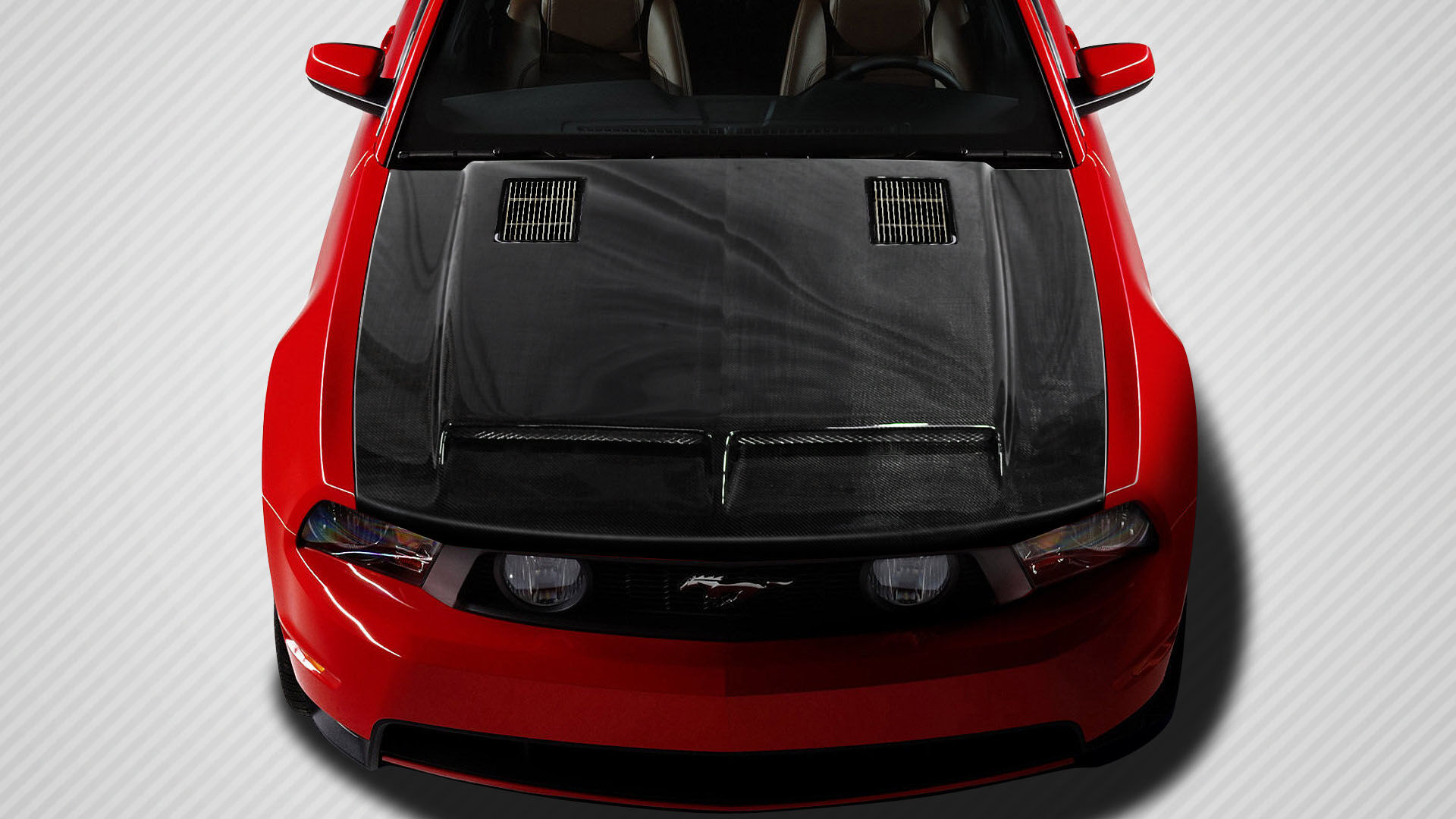 2010-2012 Ford Mustang Carbon Fiber GT500 Hood - 1 Piece - 109261