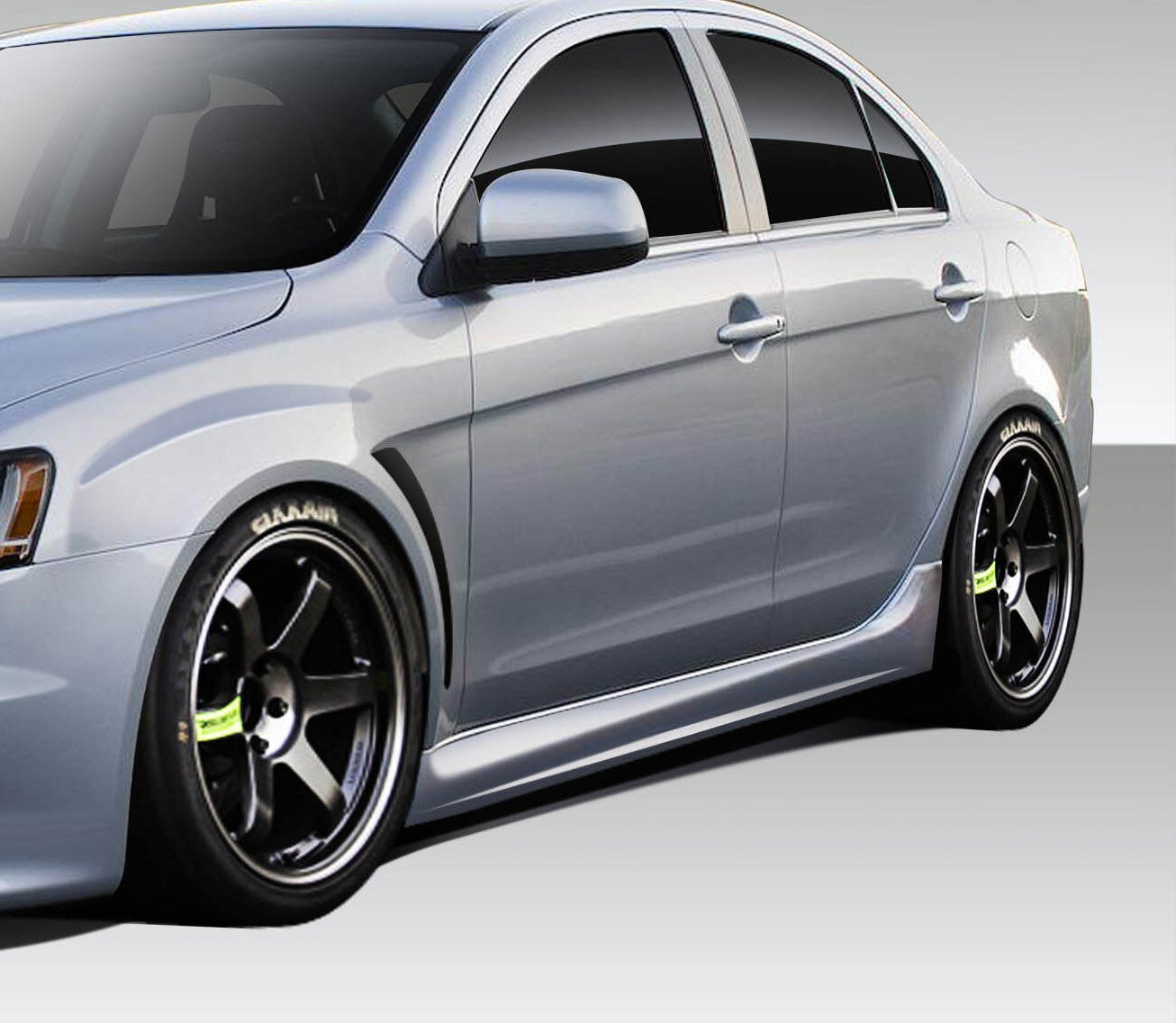 2008-2015 Mitsubishi Lancer Duraflex Evo X V3 Side Skirt Rocker Panels - 2PC - 1
